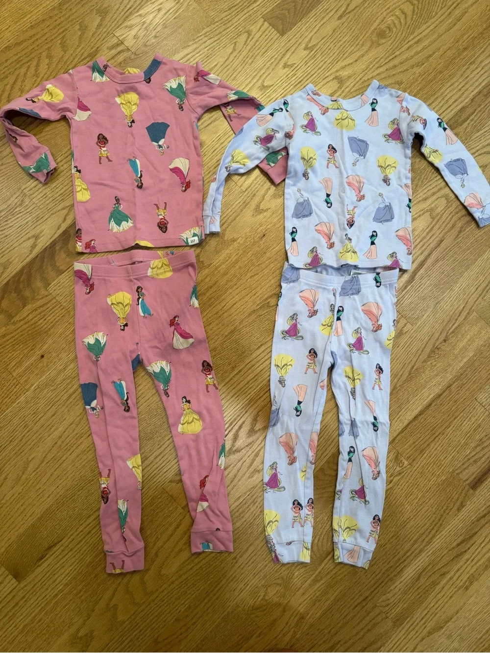 Disney Gap Kids Girls' Princess Print Long Sleeve Pajama Sets  - Pink and Lilac